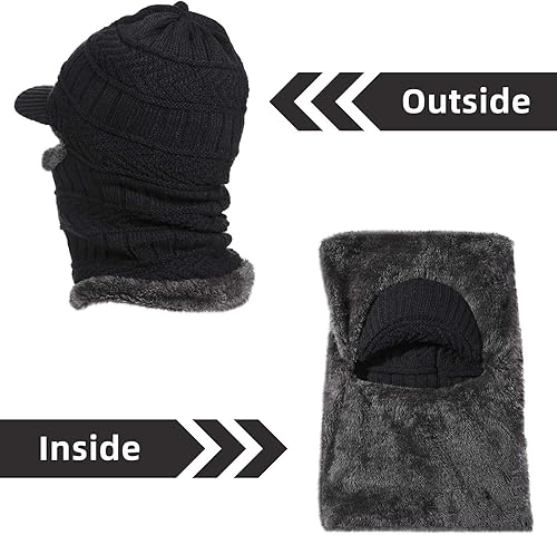 Miniatura 5 de Syhood Knitted Balaclava Beanie Hat Winter Neck Warmer Ski Face Cover Neck Gaiter
