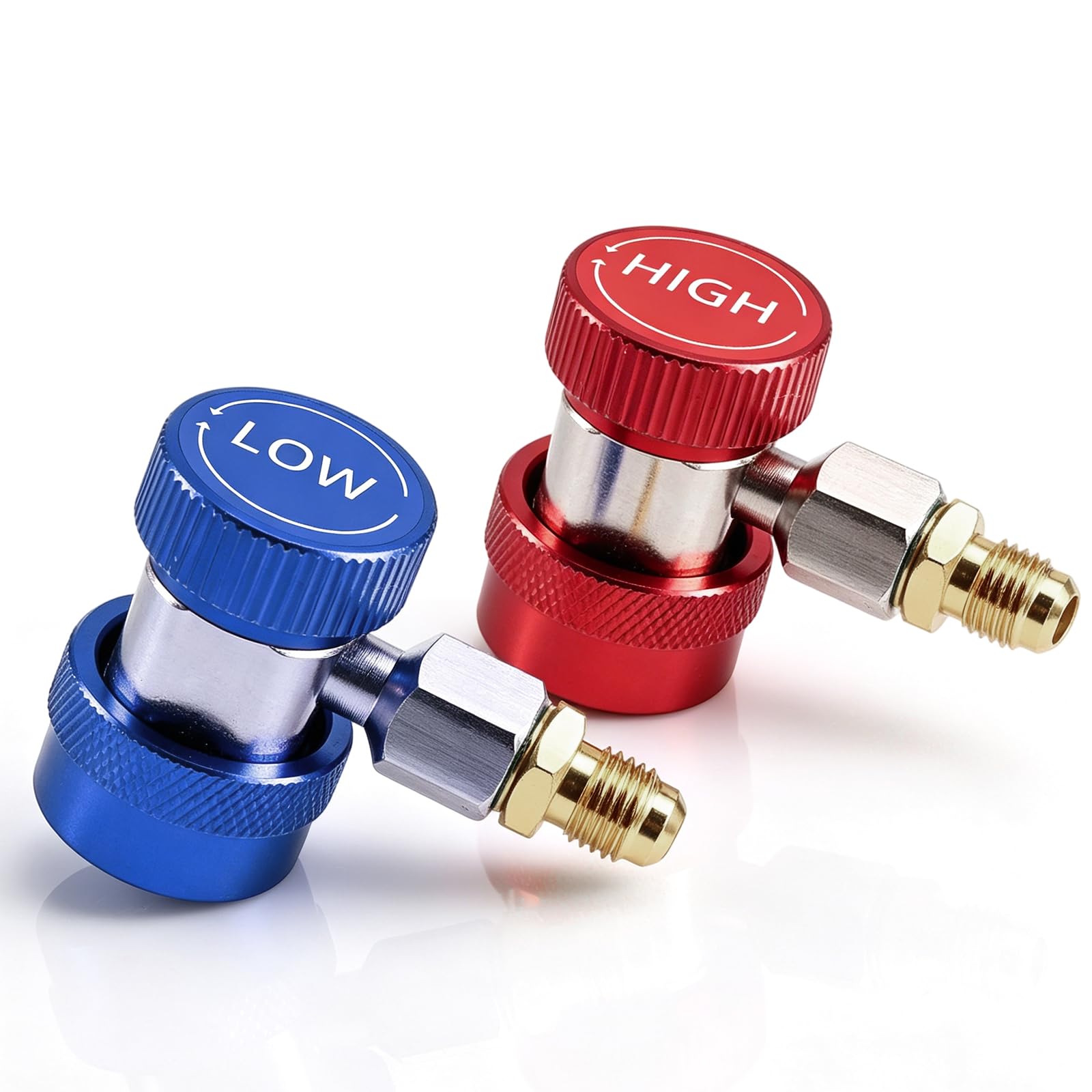 2 pcs Adattatori Rapidi AC R134,Collettore Refrigerante Adattatore Alto Basso 1/4" SAE HVAC