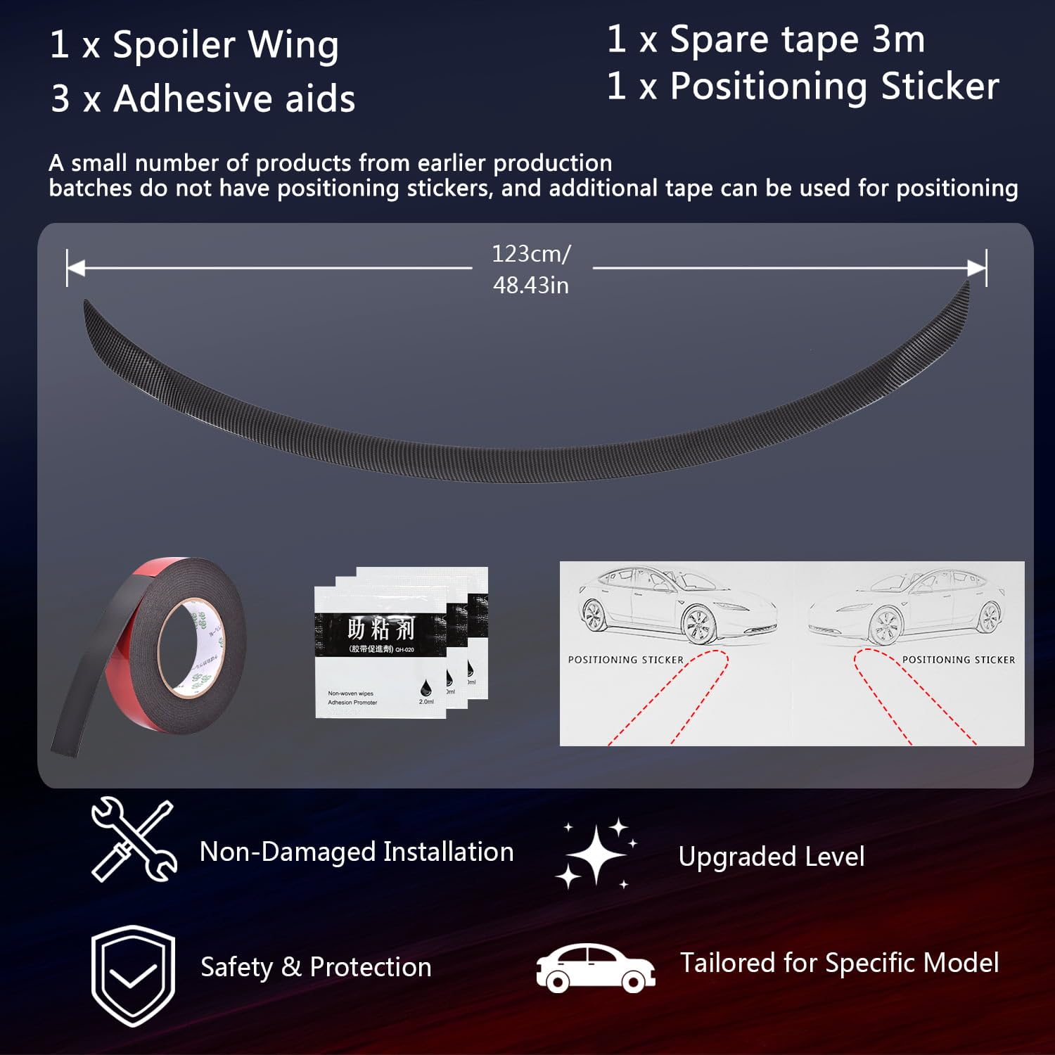 Arcoche Spoiler for Tesla Model Y Juniper 2025 2026, Heckspoiler für Tesla Model Y Juniper 2025 2026, Heckspoiler flügel Performance Heckklappe Heckdeckel, Not for Model Y Standard & Performance