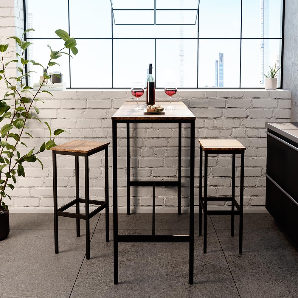 Vicco Bartisch Fyrk, Antikholz, 120 x 50 cm, geeignet für Tresen und Küchentheken, stapelbar zur Aufbewahrung