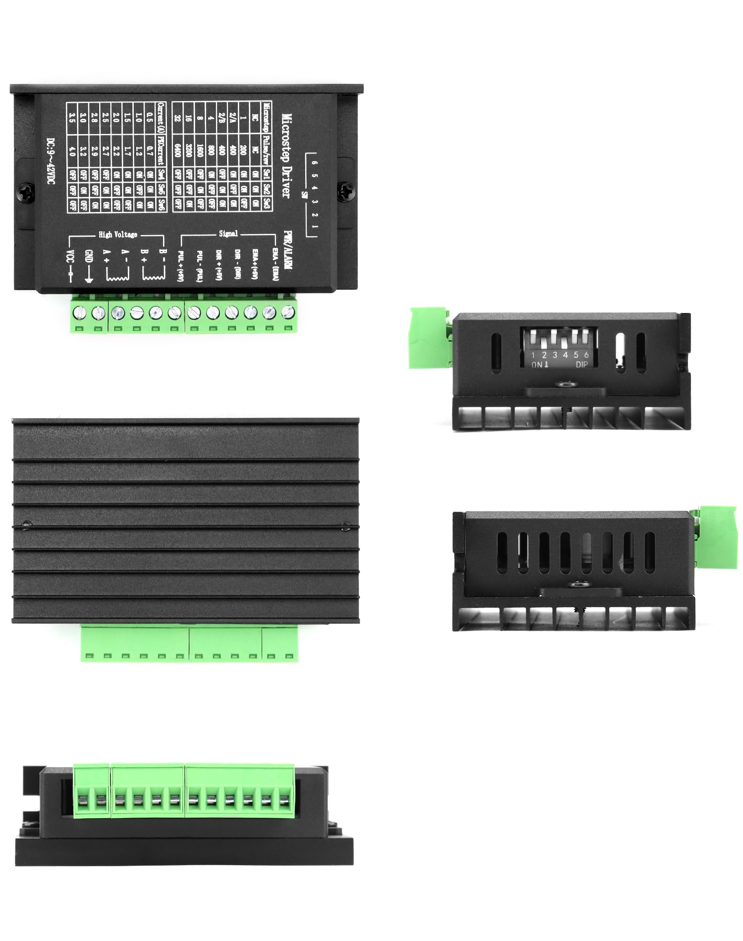 QWORK® Lot de 4 pilotes de moteur pas à pas TB6600, 4.0 A 9 V-42 V, pour moteur pas à pas 42/57/86 de type 2 phases 4 phases, pour imprimante 3D/CNC