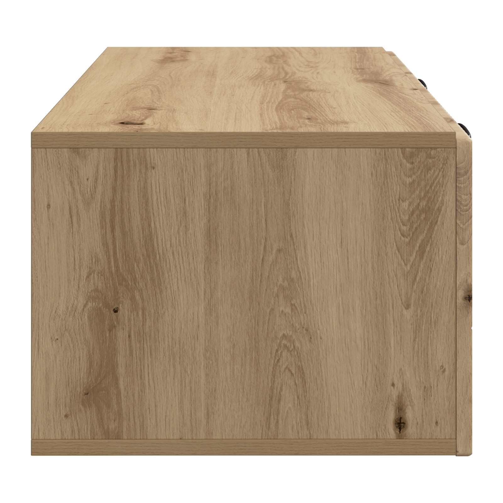 Meuble TV Mural Moderne Blanc ou Chêne Artisanal pour Salon, Meuble de Rangement Suspendu en Bois d'Ingénierie pour Écran Plat et Matériel Audio avec 2 Portes, Dimensions 78,5x41x30 cm