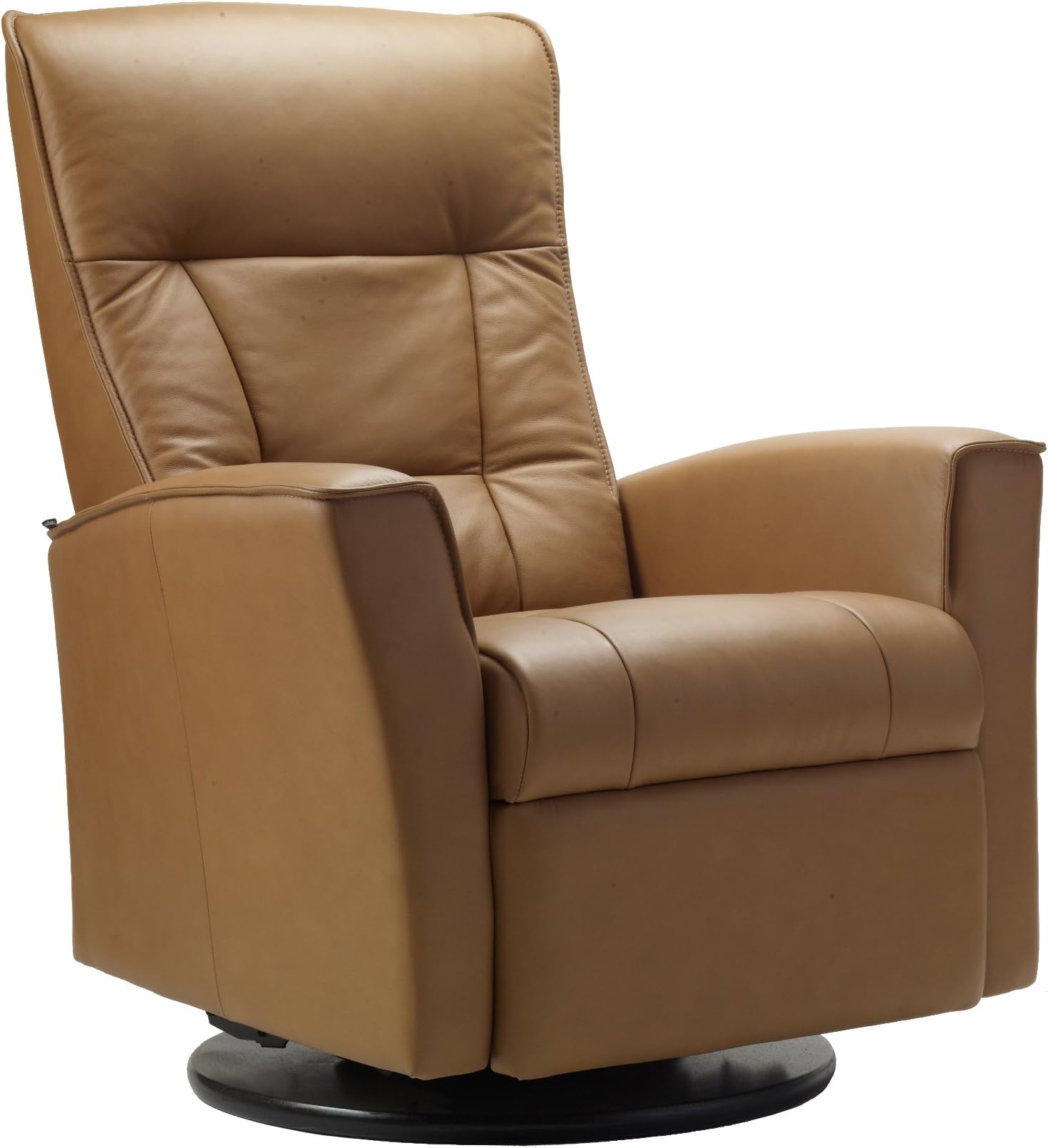 Fjords Ulstein Swing Relaxer Recliner Norwegian Ergonomic Scandinavian Lounge Manual Reclining Chair Furniture Nordic Line Cappuccino Genuine Leather by Hjellegjerde