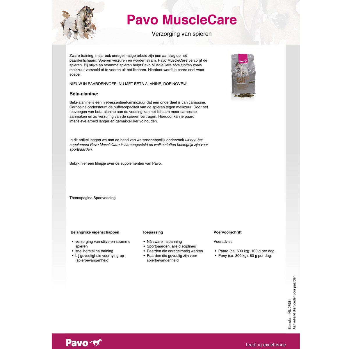 Unbekannt Pavo - MuscleCare - Für die Versorgung der Muskulatur