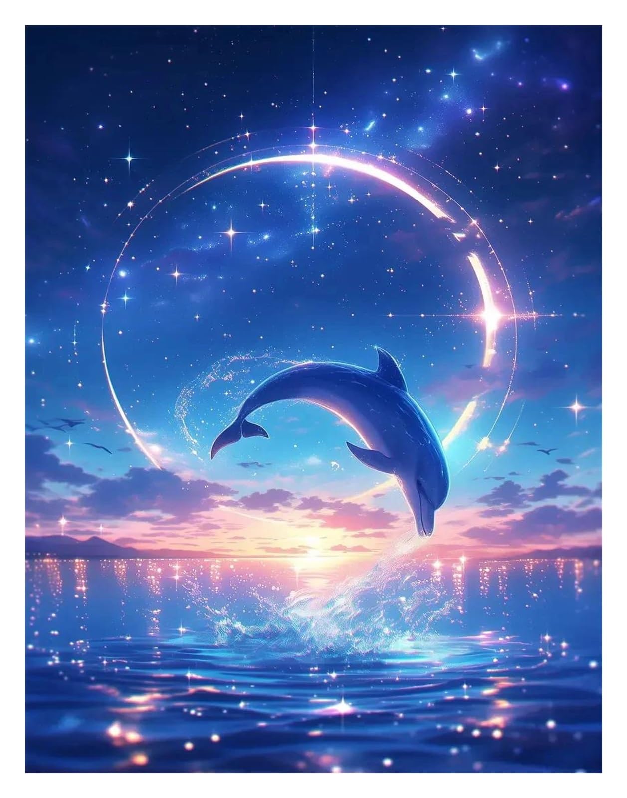 Affiche de baleine étoilée pour créer une ambiance sereine dans votre salon