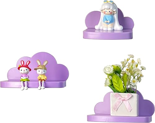 Veluckin Pequeños estantes flotantes mini estantes de nube para colgar estante de pared de 6 pulgadas para baño, sala de estar, dormitorio, paquete