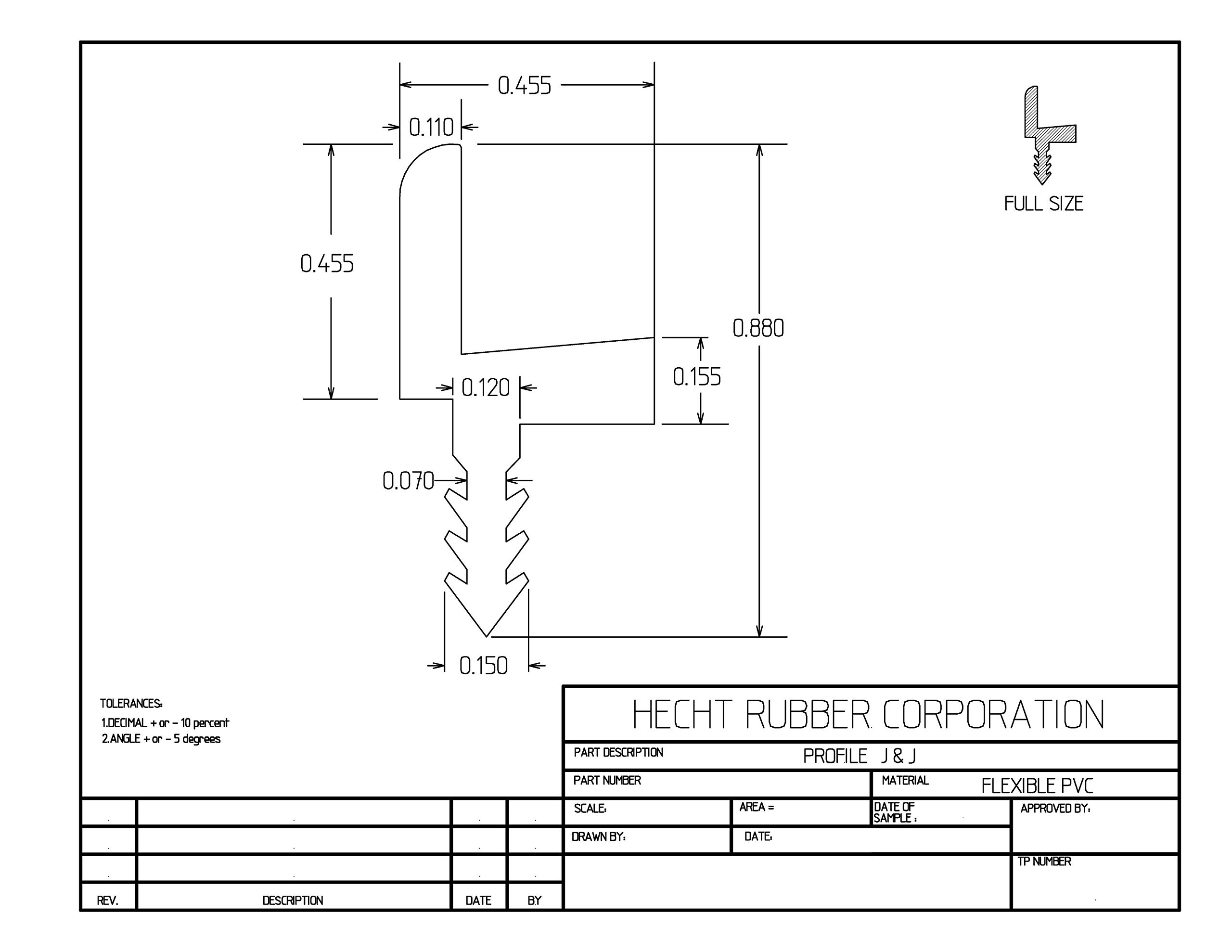 Herco PJ-2020 Solid PVC Vinyl Window and Atrium Seal - Gasket - Extrusion - 80 Durometer - Profile 