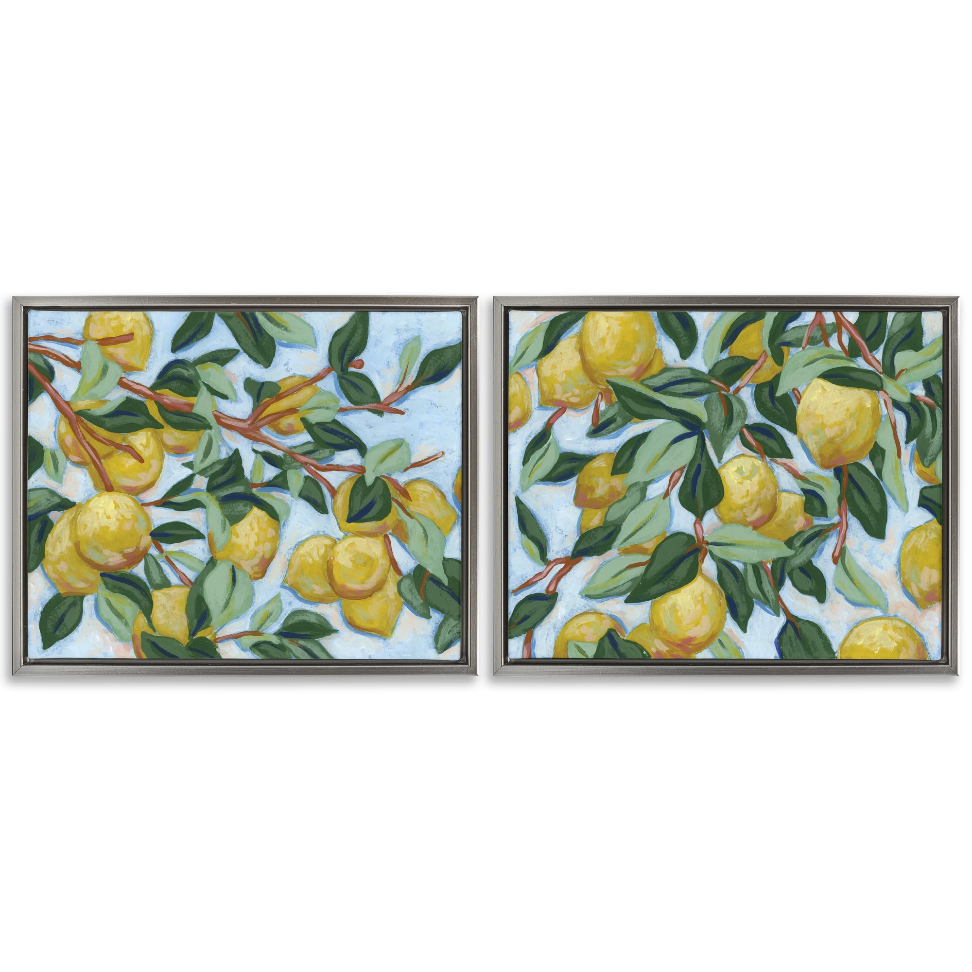 'Sunshine Lemon Tree'| 2pc Floating Frame Art Set 2