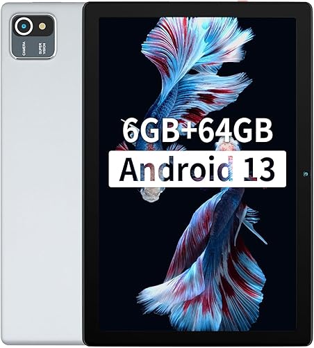 HiGrace Tablet 10 pulgadas Android 13 Go Tablet con procesador de cuatro núcleos, 6GB RAM+64GB ROM+128GB de expansión, 5000mAh, WiFi, Bluetooth,