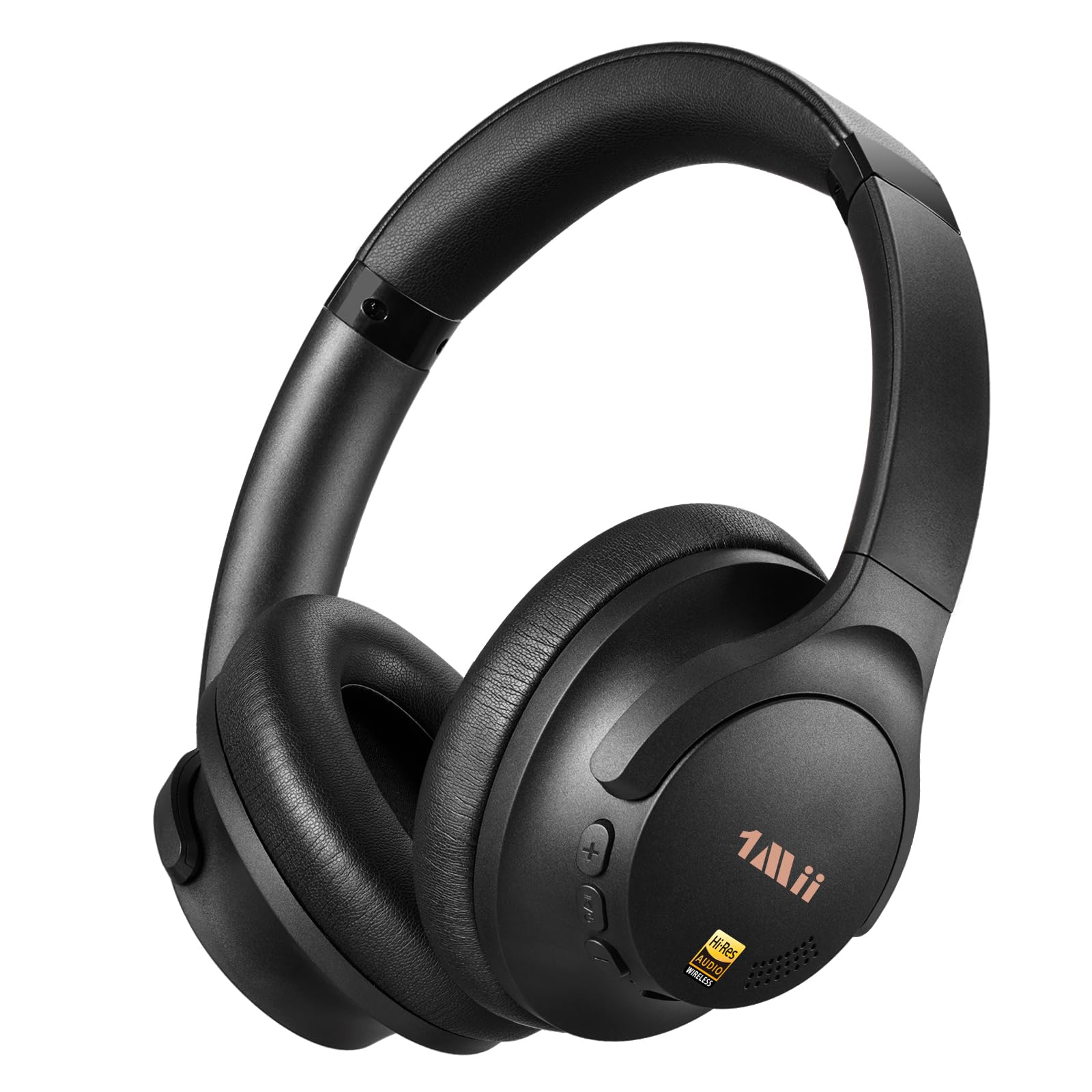 1Mii Y8 Casque Bluetooth sans Fil 6.0 Réduction de Bruit Active, Casque Audio Hi-Res Anti Bruit, 100H d'Autonomie, Basses Profondes, Confortable, IA Chat Vocal, EQ Personnalisable Via App - Noir