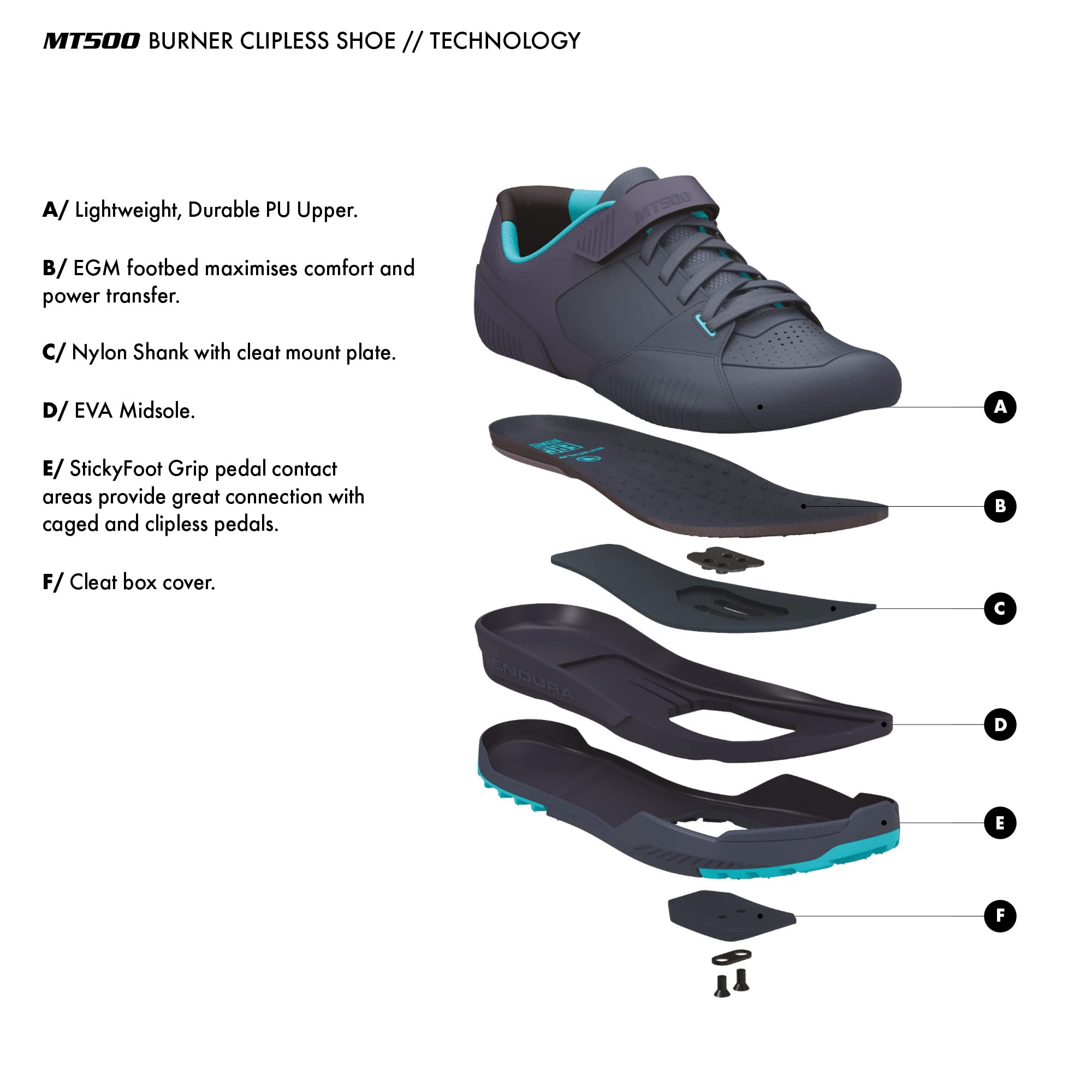Endura Mt500 Burner Mountain Cycling Shoe ScarpeUomo