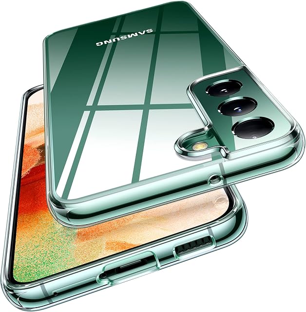 TORRAS Crystal Clear Samsung S22 Case, [Never-Yellowing & Eternal Clarity] Samsung Galaxy S22 Case Thin Slim Soft Fit Upgraded Shockproof Silicone Samsung Galaxy S22 Phone Case 5G- Clear