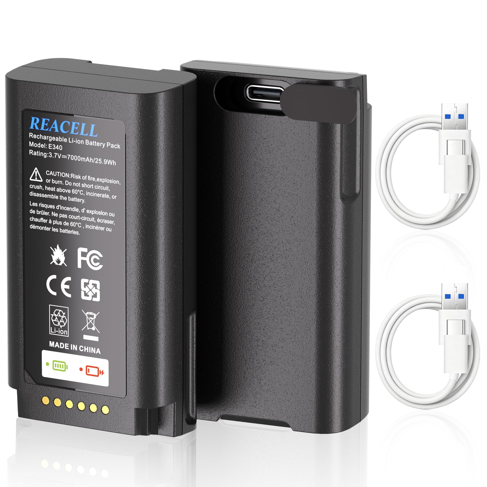 2 Pack E340 Battery Compatible with eufy Video Doorbell E340