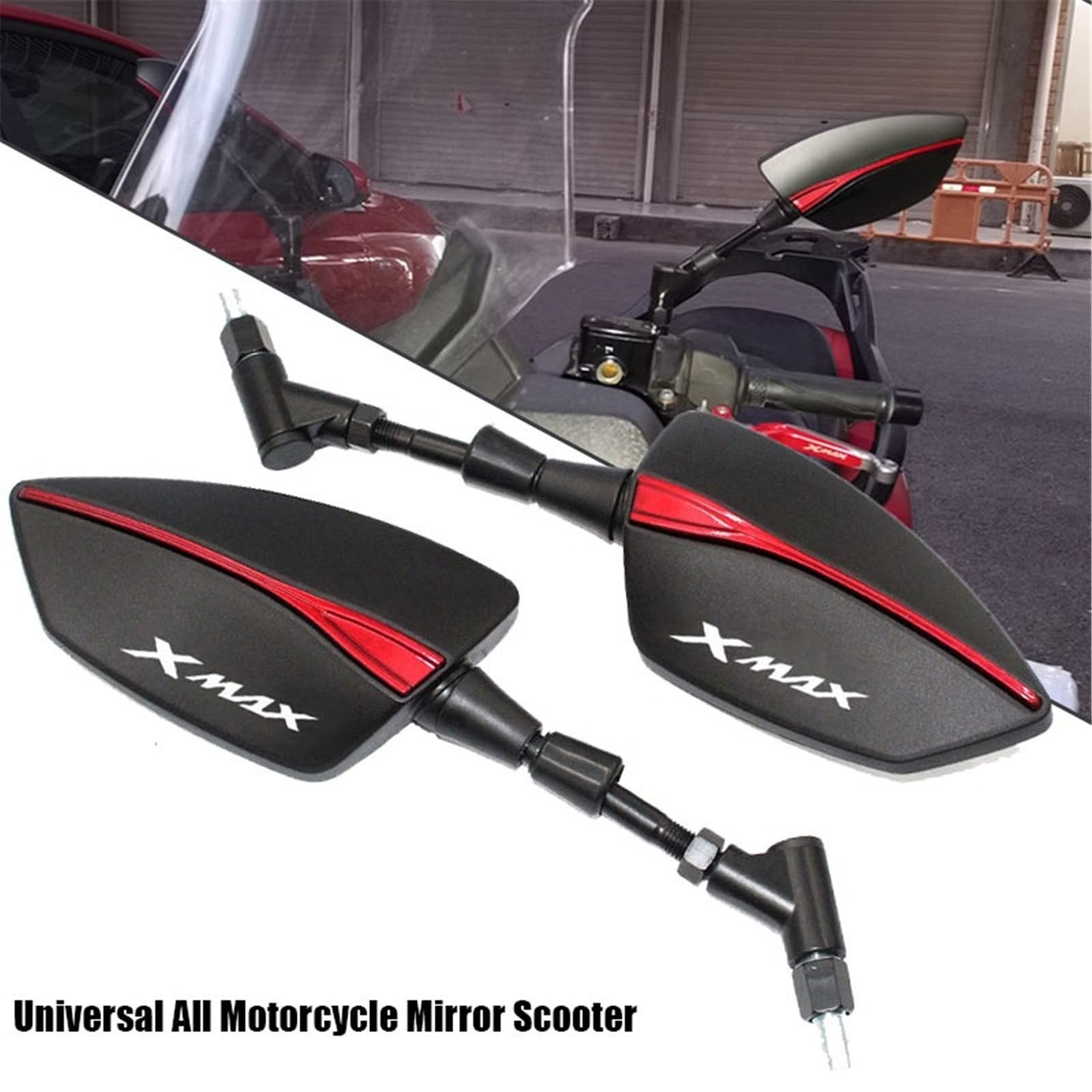 Rétroviseurs Latéraux Pour Yamaha XMAX 125 250 300 400 - Compatibles XMAX300 XMAX400 - Vue Large, Montage Guidon