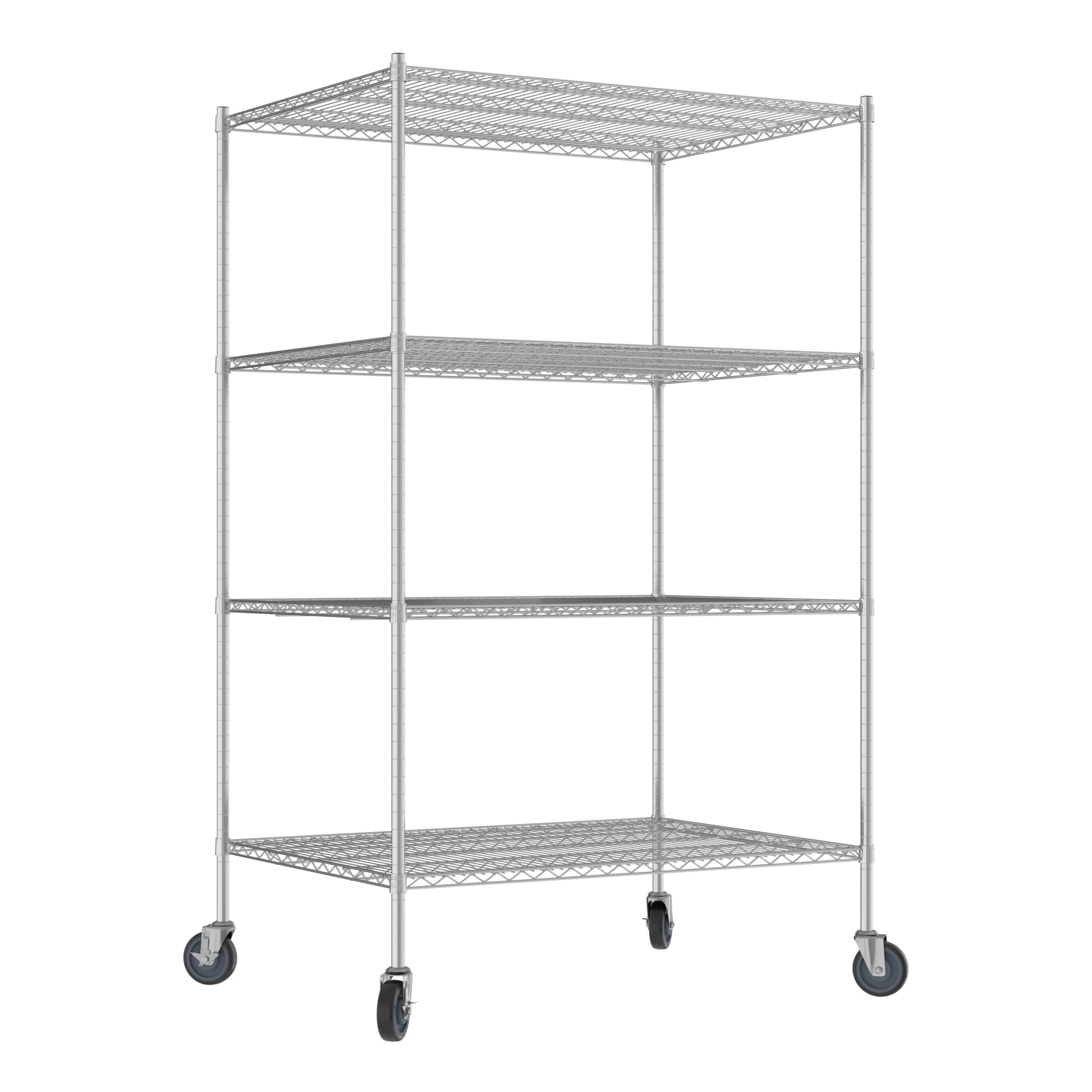 QUIET BOOK Commercial NSF Listed Chrome Mobile Wire Shelving Kit 36