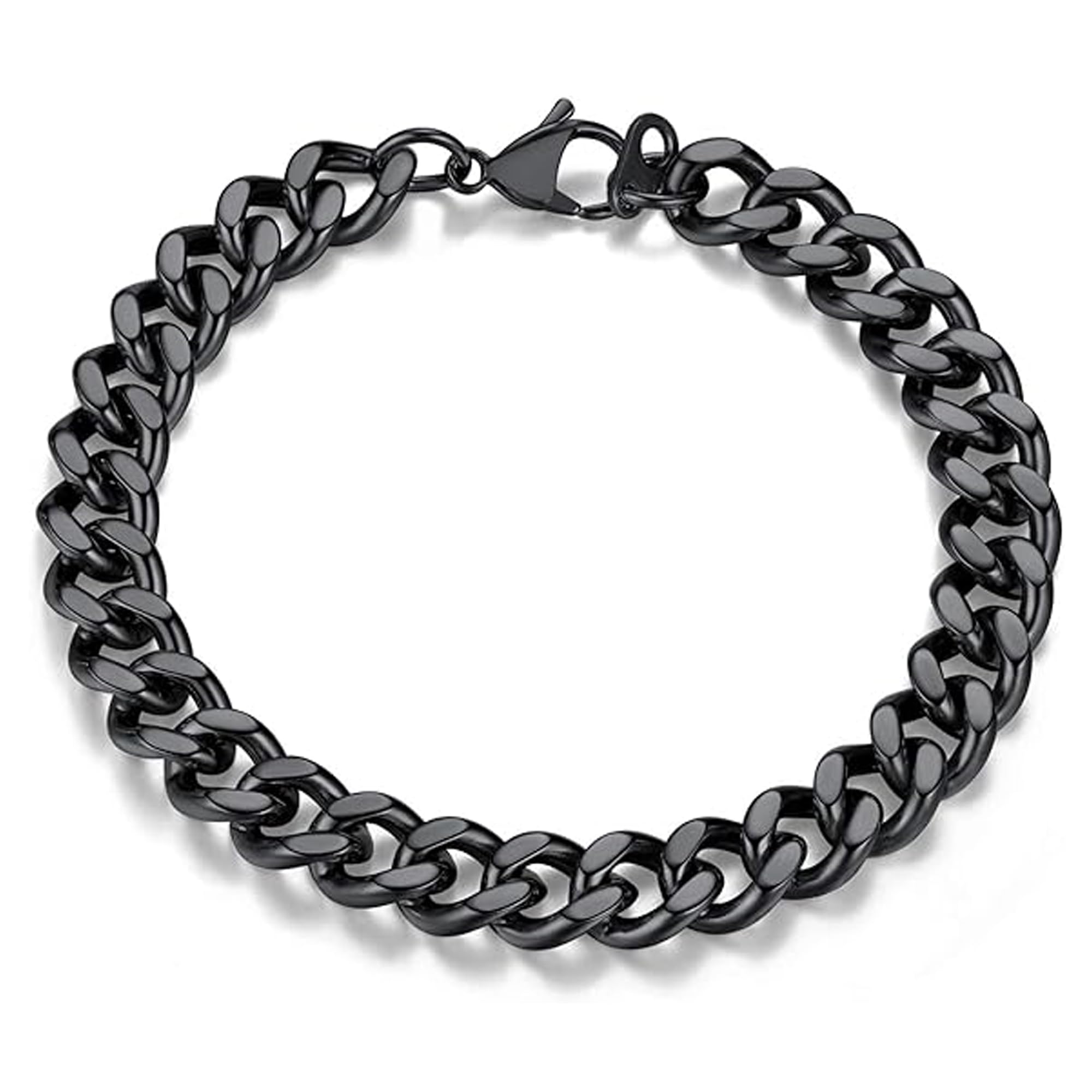 Fashion Frill Black Silver Bracelet For Men Stainless Steel Stylish Silver Chain Charm Bracelet For Men Boys (B0CX1V6DMW) Amazon Price History, Amazon Price Tracker