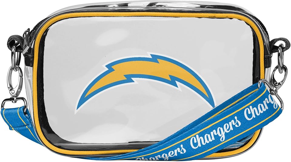 FOCO NFL Team Logo Stripe Clear Crossbody Bag