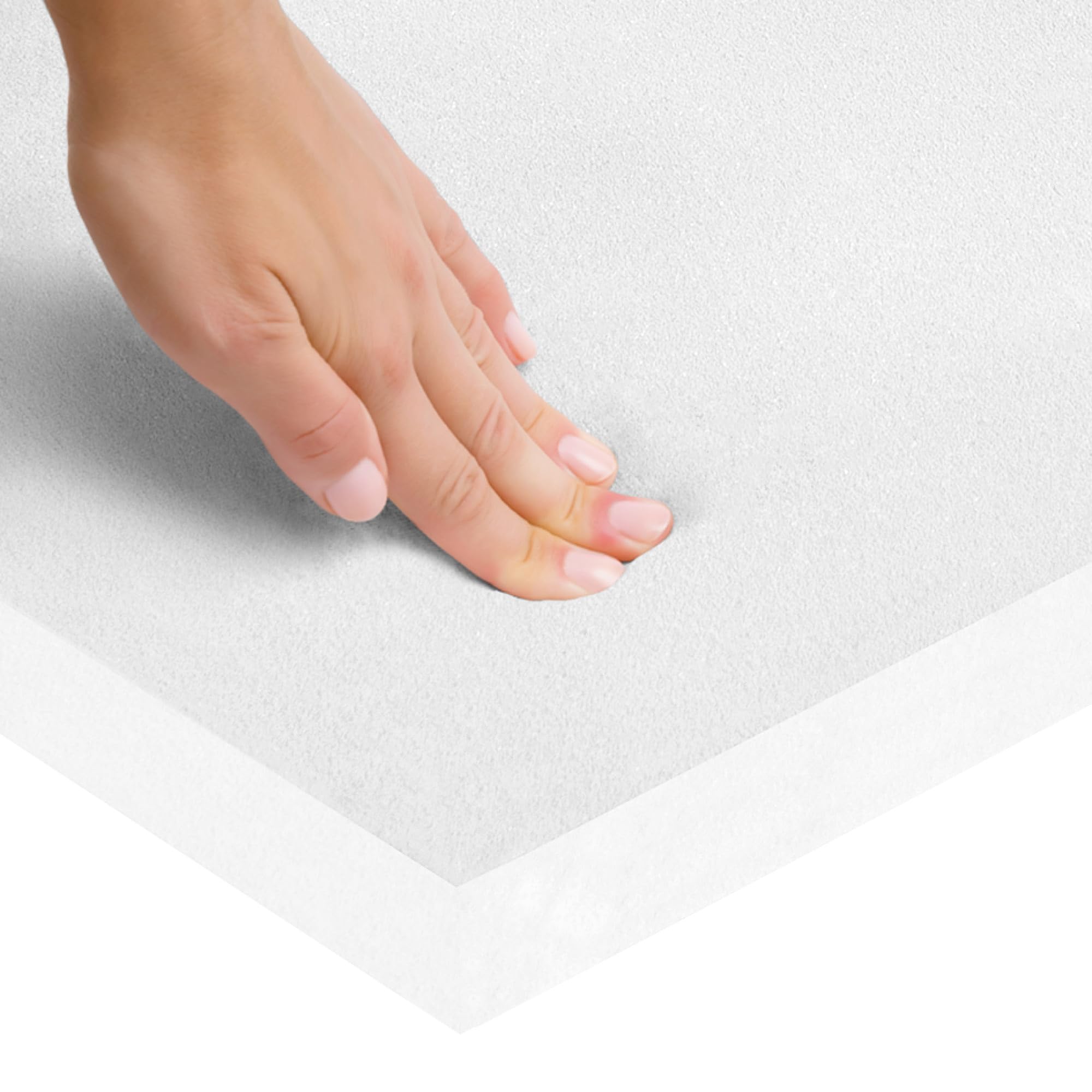 roba Materassino per Bambini e Neonati per Box Quadrato 100 x 100 cm, Fodera Trapuntata, Rimovibile e Lavabile, con Zip, Imbottito, Bianco