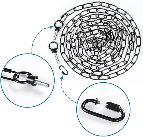 Miniatura 4 de Skelang Cadena de lámpara colgante de 15 pies, cadena de iluminación con cerraduras de eslabones, extensión de cadena de araña de alta resistencia