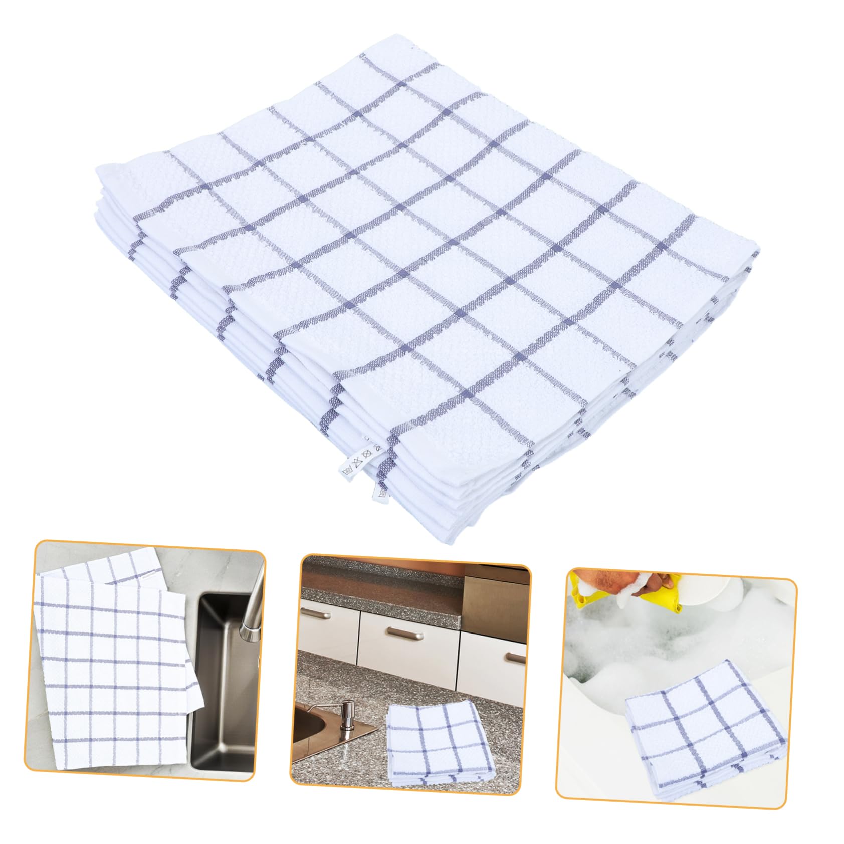 Canovacci da Cucina in Cotone 6 Pezzi ad Alta Assorbenza | Asciugatura Stoviglie, Pulizia Multiuso, Design Semplice e Pratico per Uso Quotidiano