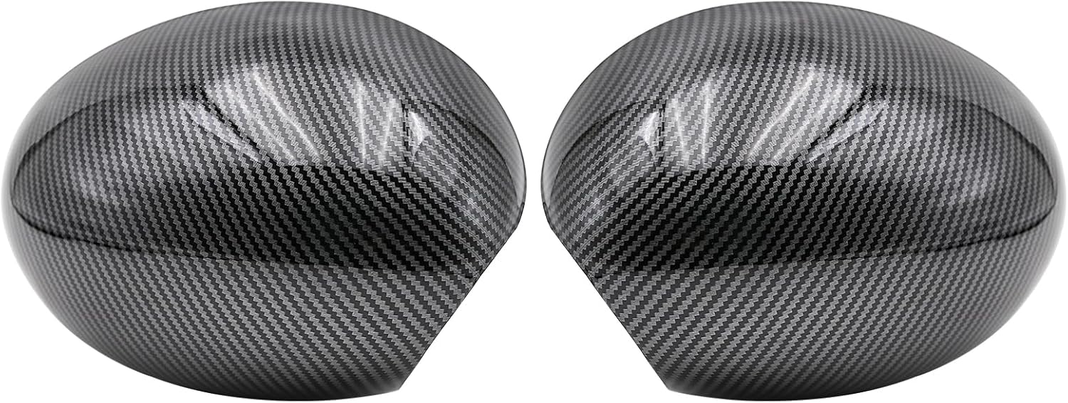 GSRECY Exterior Door Side Wing Rear View Mirror Cover Shell Case Cap Compatible with Mini R55 R56 R57 R58 R59 R61, Auto Power Electric Folding Mirror (Carbon fiber pattern)