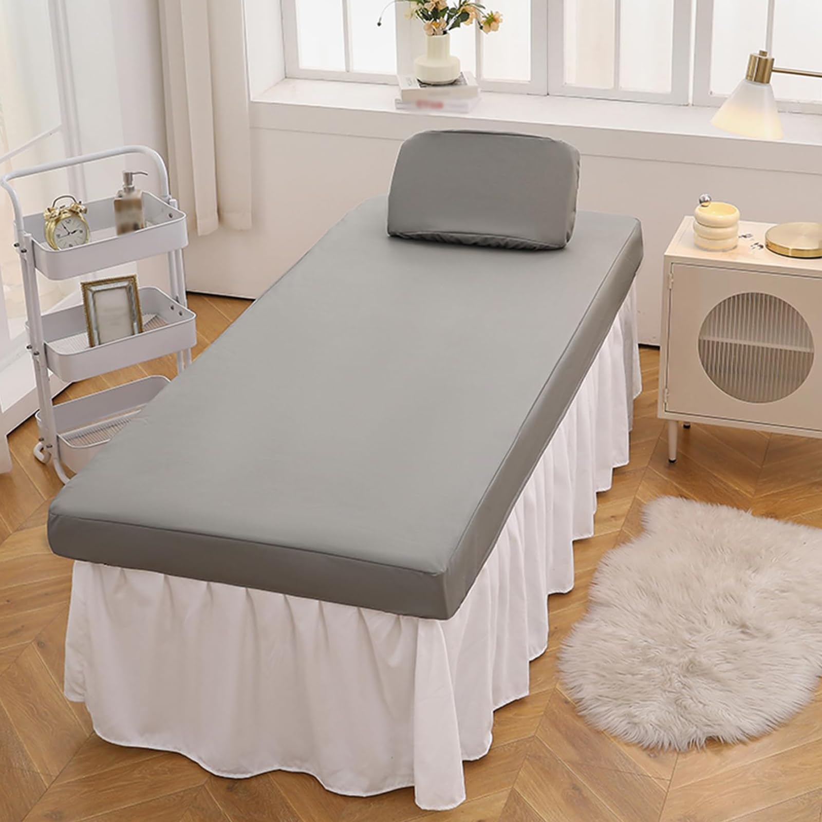 Wodoodporny pokrowiec na stół wiekowy elastyczne prześcieradło do spa olejoodporna skóra ochraniacz na łóżko ciemnozielony 80 cm x 190 cm pokrowiec na łóżko kosmetyczne