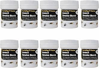 Smoke Bomb Professional Strength Fogger Fumigator for Fleas Bed bugs Moths Cluster fly Spider Poultry Red Mite and all insects Killer Midi Fumer 11g by Pest O One® (Pack of 10)