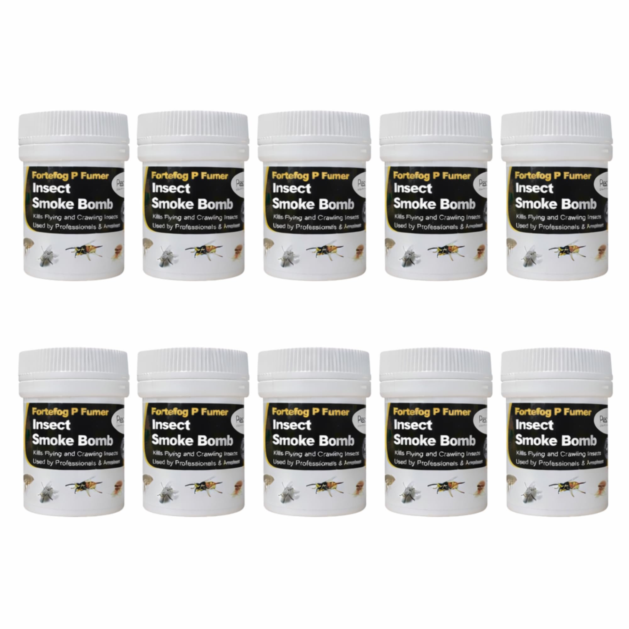 Smoke Bomb Professional Strength Fogger Fumigator for Fleas Bed bugs Moths Cluster fly Spider Poultry Red Mite and all insects Killer Midi Fumer 11g by Pest O One® (Pack of 10)