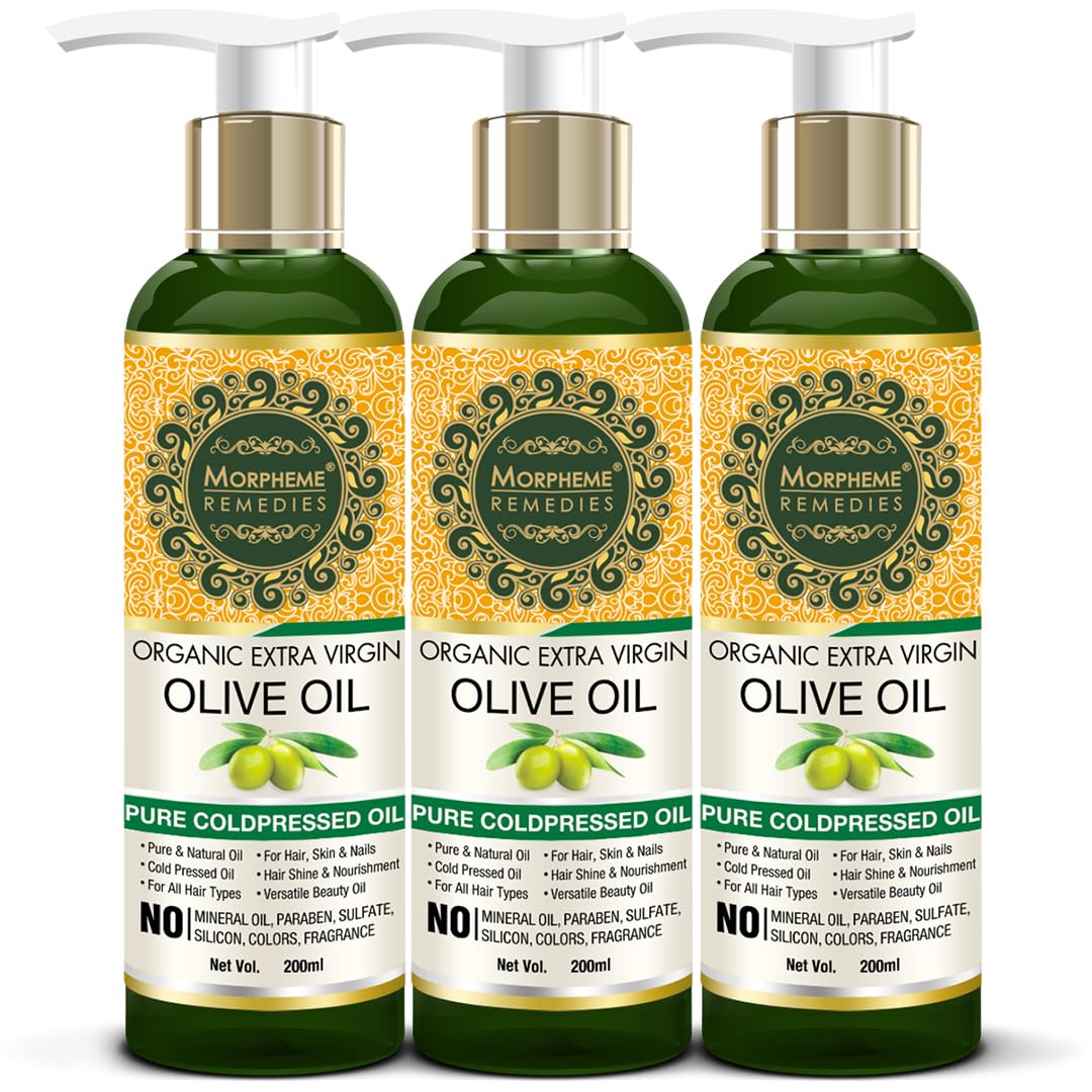 Morpheme Remedies Organic Extra Virgin Cold Pressed Olive Oil, 200ml - Pack of 3-image-20
