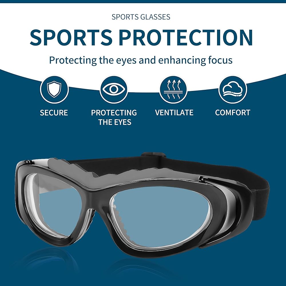 Lunettes De Sport Unisexes - Lentilles PC Anti-rayures - Bandeau élastique Ajustable - Pour Basket, Running, Escalade