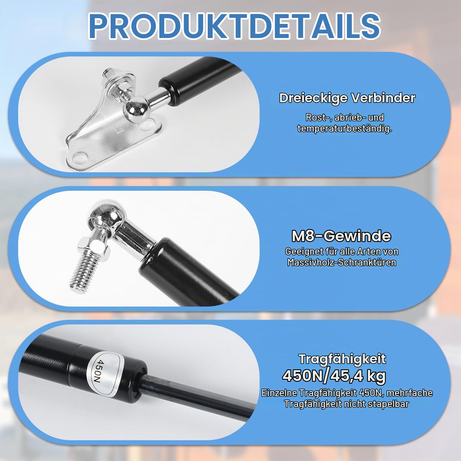 2 Stück Gasdruckfeder, Universal Schwerlast L-Typ Gasfeder Hydraulische Gasdruckdämpfer, Struts Shocks für Schwere Schranktüren, Kastendeckel, Anhänger Falltür (50cm 450N)