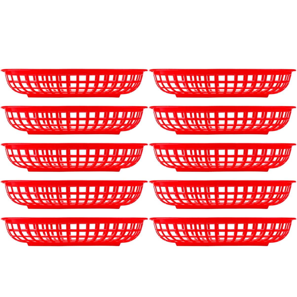 VOSAREA 10Pcs Decorative Tray Versatile Fried Chicken Holder Snack Basket for Fruits Bread and Party Use for Kitchen Home Hotel Picnic Settings