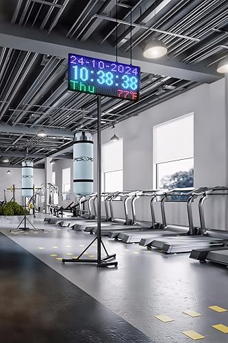 Miniatura 2 de Reloj de pared digital grande de doble cara de 20 x 11 pulgadas con control remoto, atenuación automática, visualización de temperatura y fecha,