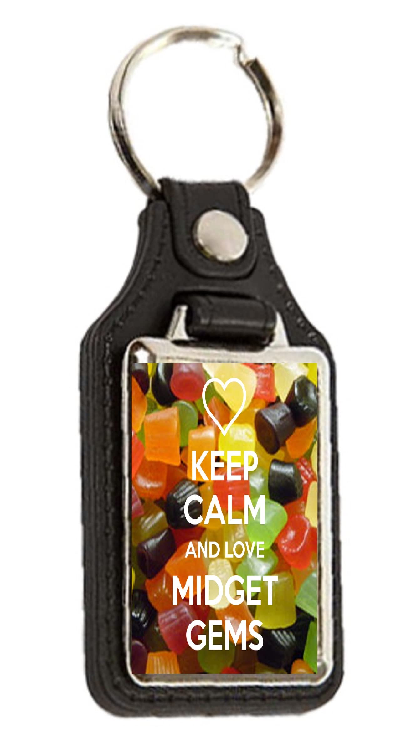 Keep Calm and Love Midget Gems - Oblong Medallion Keyring