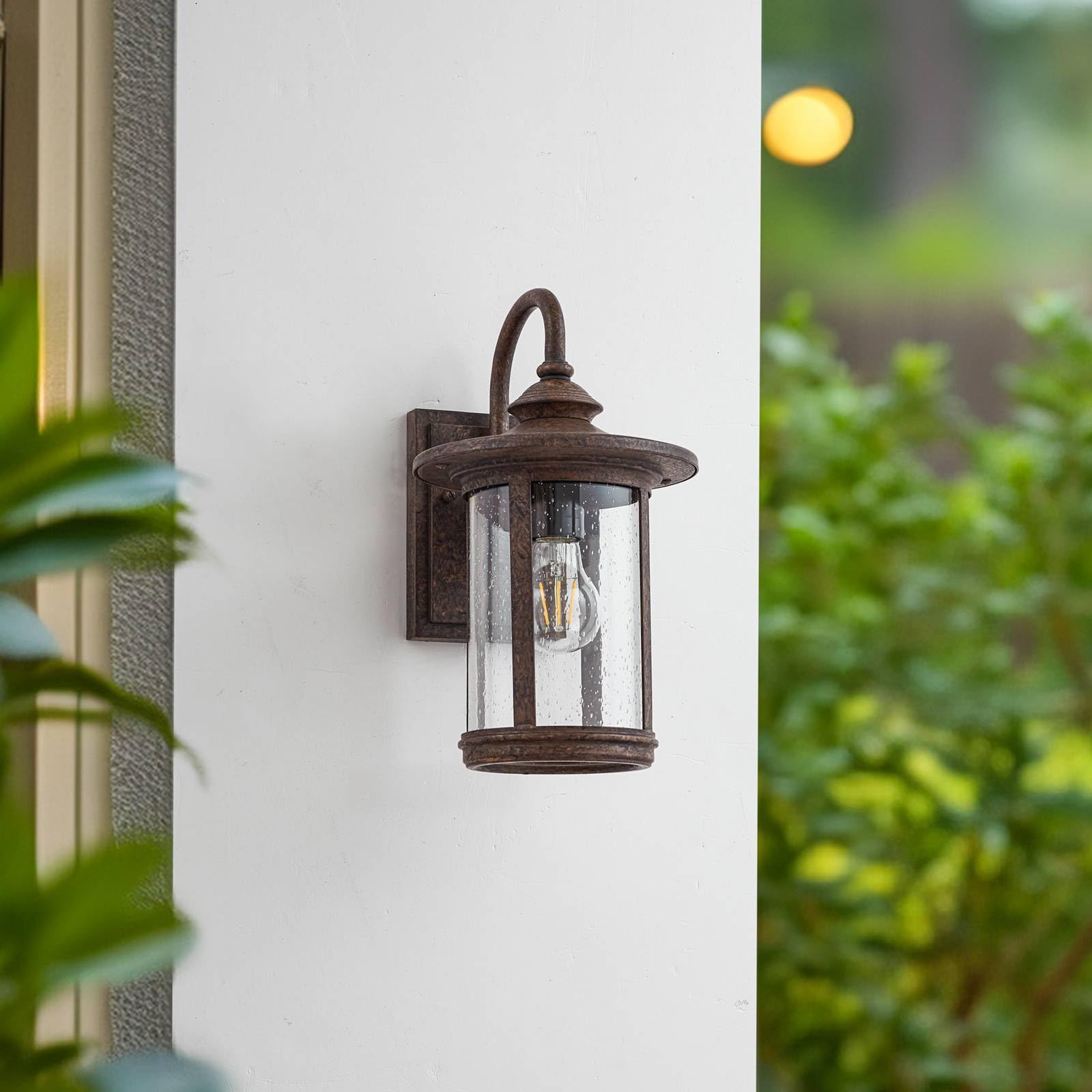 Lindby Wandlampe außen Laterne rostfarben, Wandleuchte aussen Aussenleuchte IP23 Außenlampe 1x E27 ohne Leuchtmittel Außenbeleuchtung Hauswand Garten