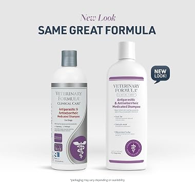 Veterinary Formula Clinical Care Antiparasitic & Antiseborrheic Medicated Dog Shampoo Supports Dry, Irritated Skin and Helps Soothe Occasional Itchy Spots 16 oz