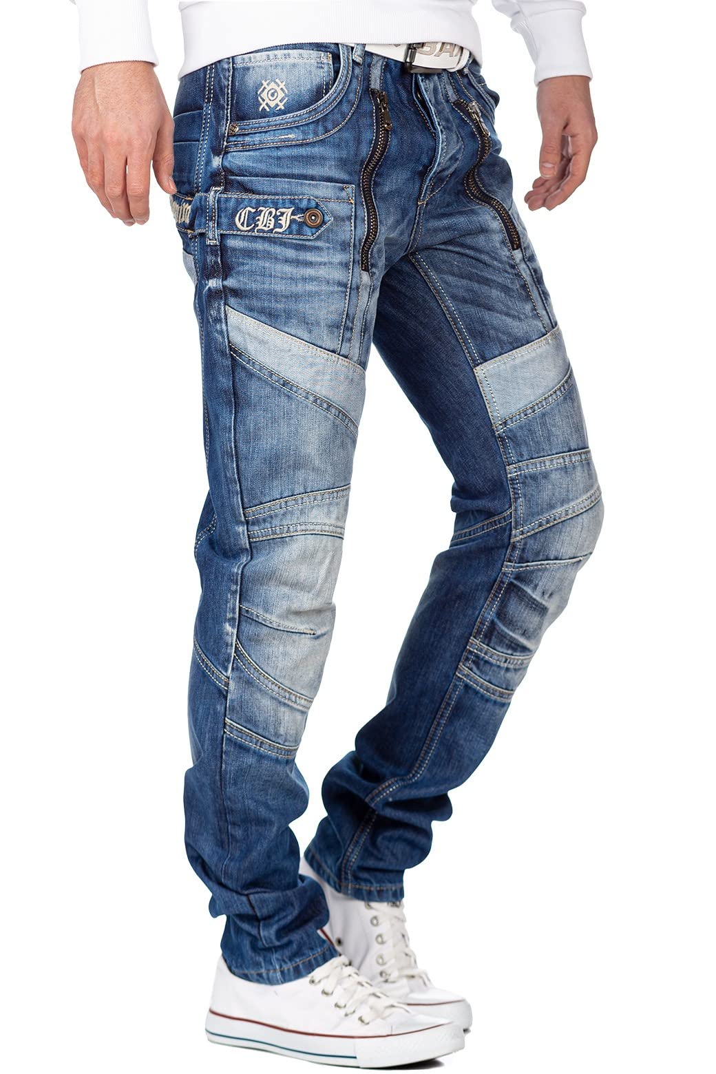 Cipo & Baxx Vaqueros para Hombre Regular y Slim Fit Estilo Biker Desgastado