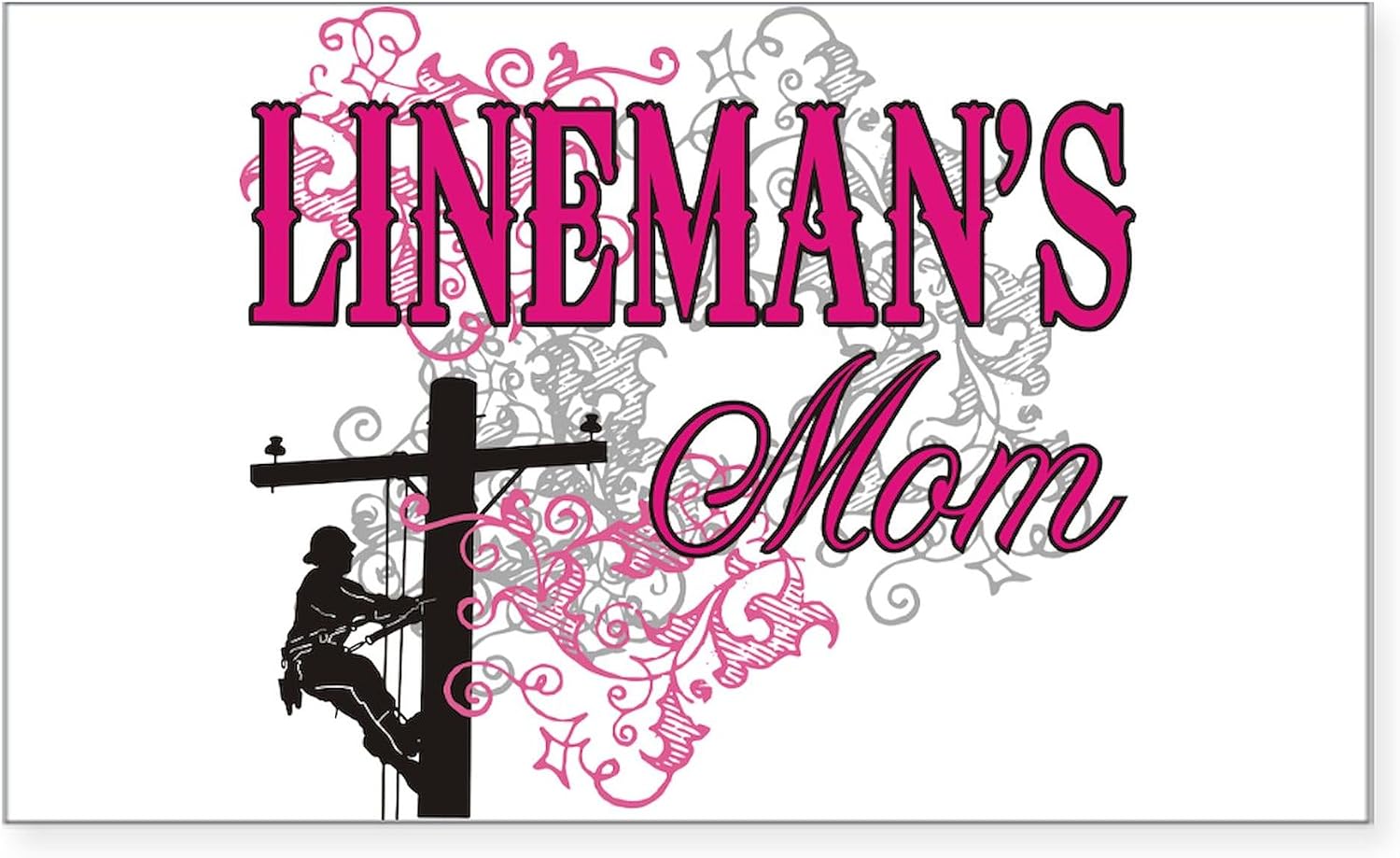 CafePress Lineman's Mom Rectangle Bumper Sticker Car Decal