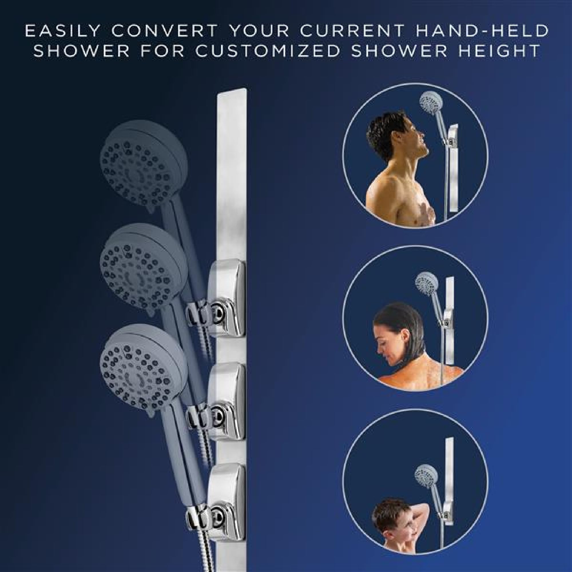 Waterpik Magnetic Slide Strip Accessory Kit Chrome - For Handheld Shower Heads not included - Height Adjustable — view 2