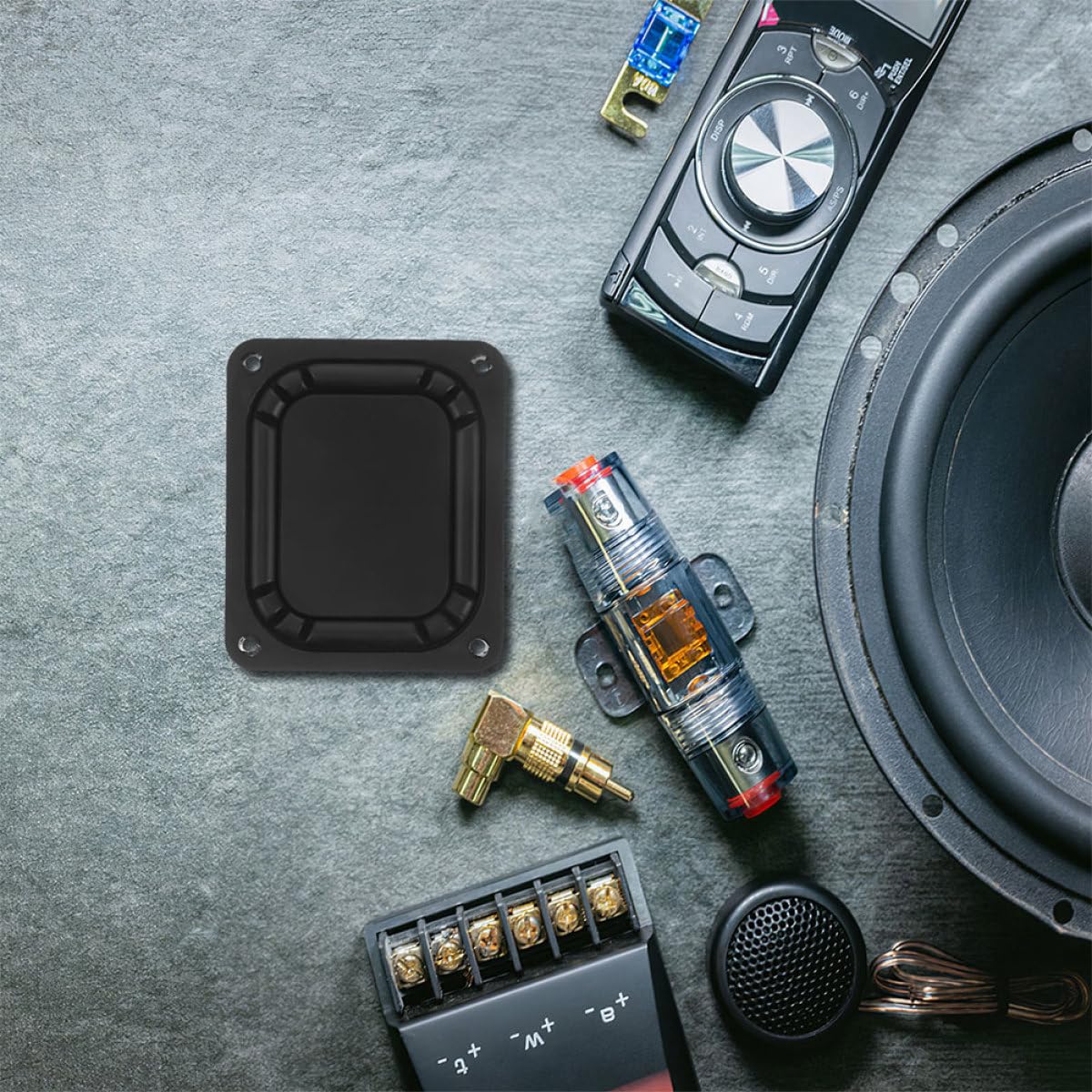 Bassradiator Lautsprechermembranen aus Eisen Rechteckige 2 Stück als Ersatz für Autolautsprecher im Auto für Passive Subwoofer Kompatibel mit Lautsprechern und Computern