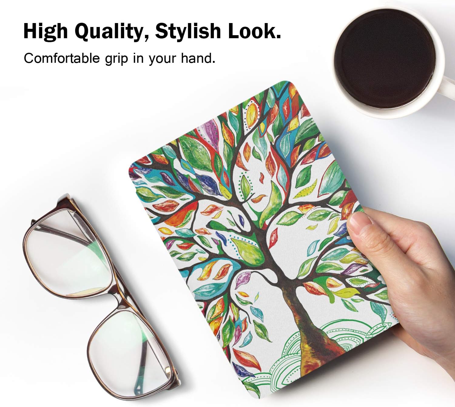 MoKo Case Fits 6" Kindle Paperwhite (10th Generation, 2018 Releases), Thinnest Lightest Smart Shell Cover with Auto Wake/Sleep for Amazon Kindle Paperwhite 2018 E-Reader - Lucky Tree