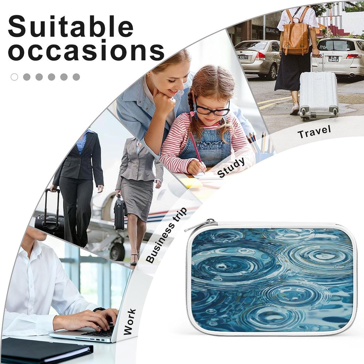 Rain Puddle Cosmetic Bag Makeup Brush Organizer Bags image 5