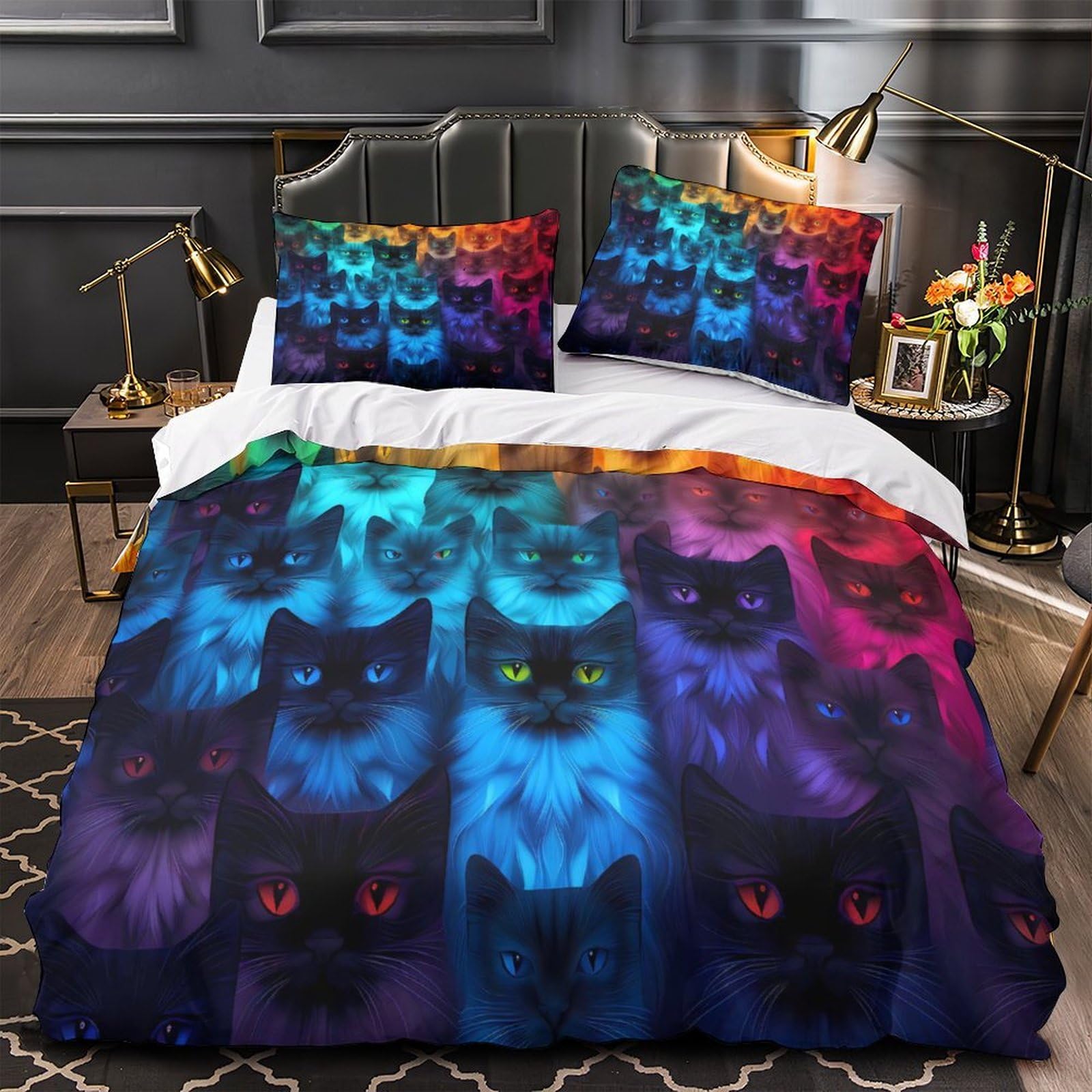 Housse de couette chat hypoallergénique contre les allergies nocturnes