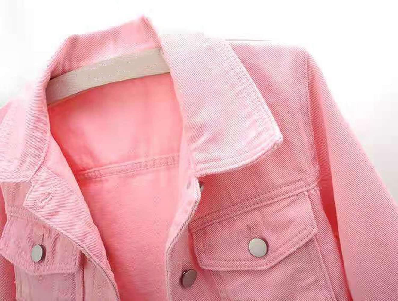 loveimgs Women Casual 3/4 Sleeve Button Down Cropped Denim Jean Jacket Motorcycle Short Jacket - Image 6