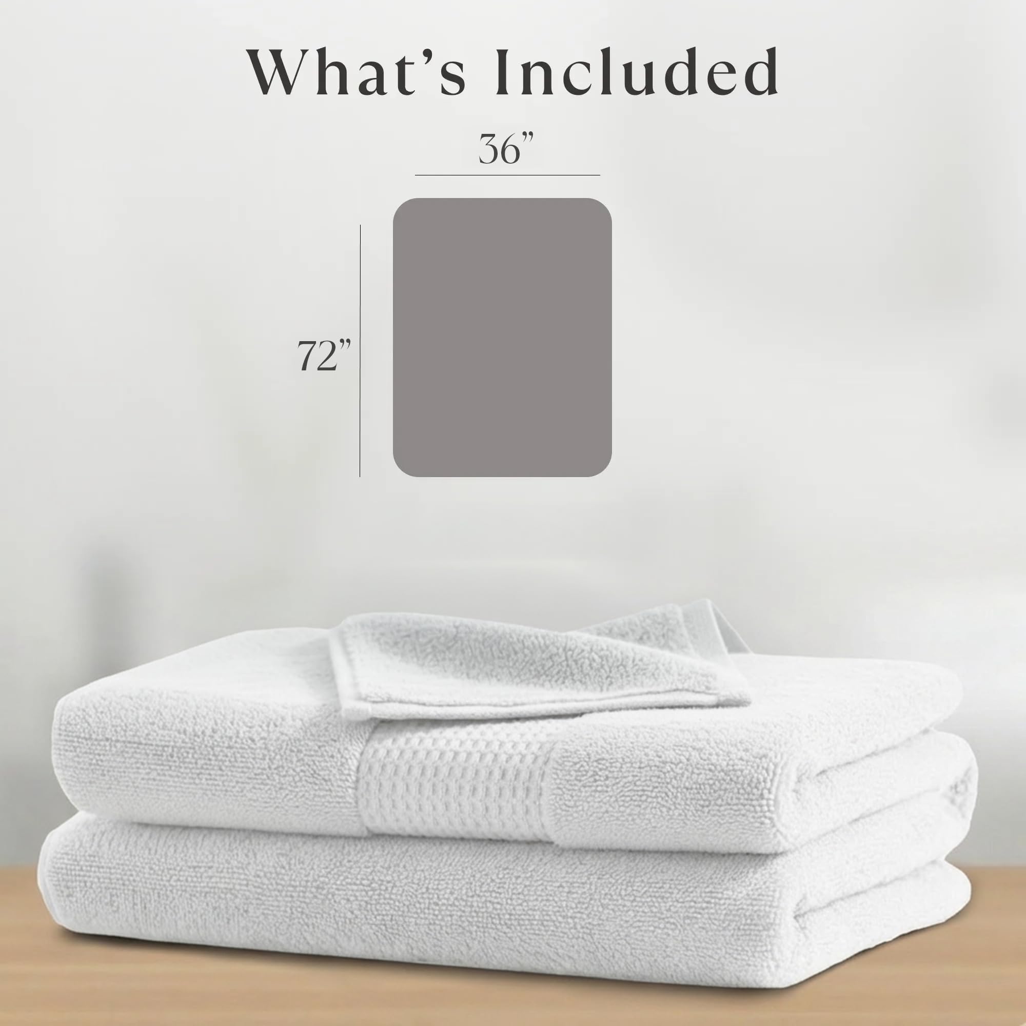 Delilah Home Badetücher, 100% Bio-Badetücher, Dicke, ultraweiche und saugfähige türkische Baumwolle, kompromisslose Qualität und Haltbarkeit, umweltfreundlich und vegan, 91,4 x 183,9 cm, 1 Stück,