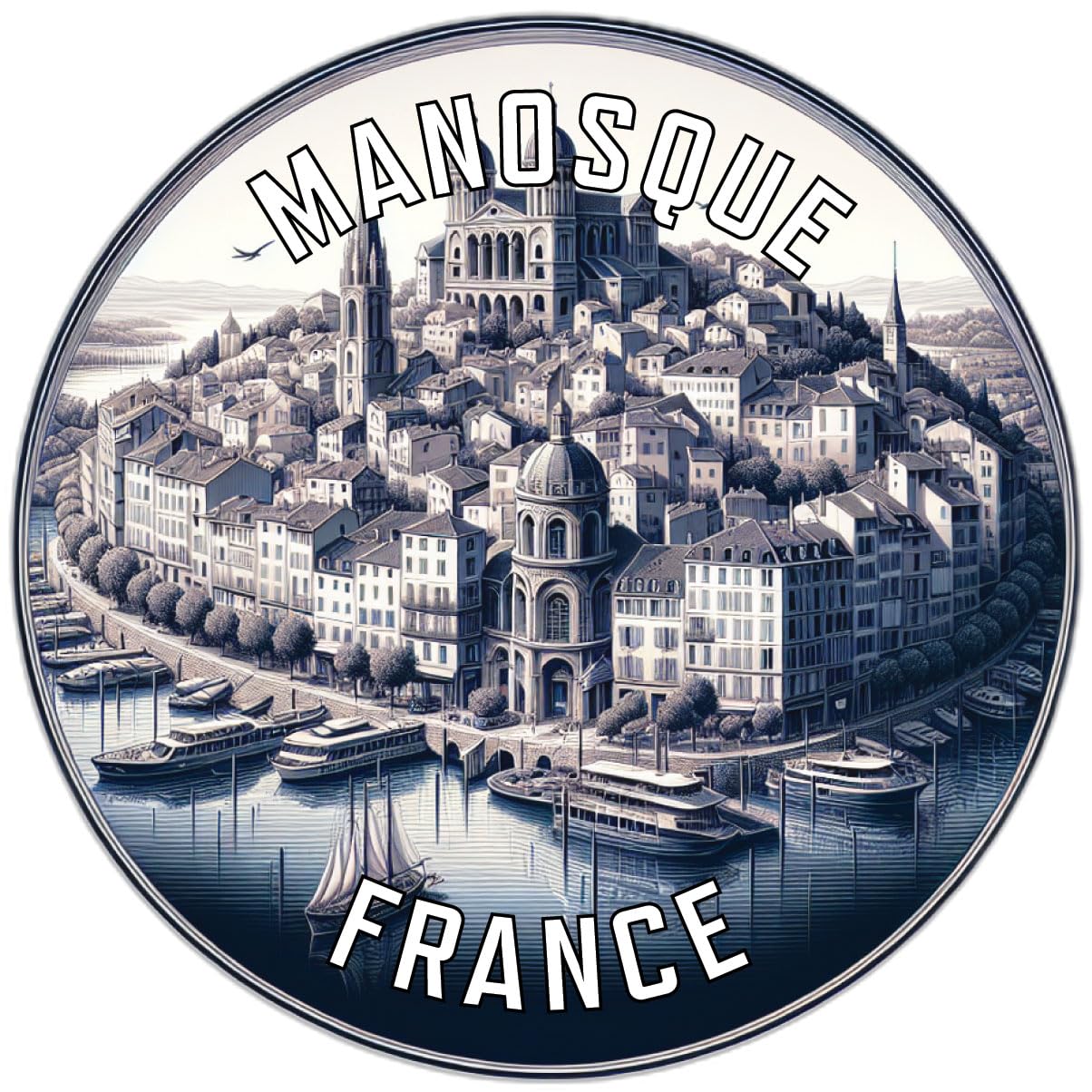 Manosque France Souvenir Die Cut Flat Magnet 2-Inch