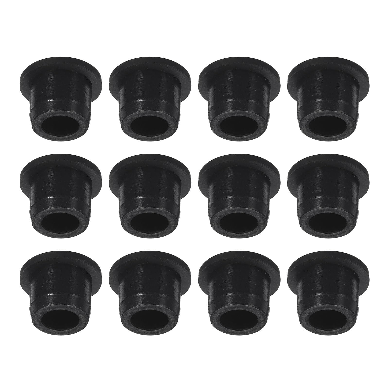 TA-VIGOR Silicone Hole Plug, Waterproof Rubber Stoppers Button Plugs, Round Bungs Hole Sealing Cover Tube Pipe End Caps for 13mm / 0.51" Holes Bottle Pipes, Black 12 pcs