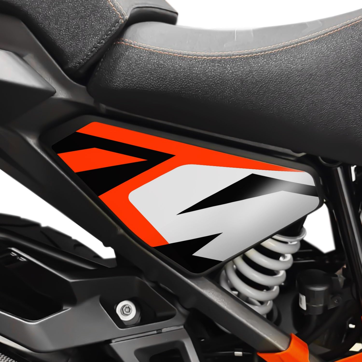 Az Graphishop Plastikowe naklejki pod siodło kompatybilne z KTM 1390 Super Adventure S 2025 Ochrona przed uderzeniami i zadrapaniami Made in Italy ASS-1390SAS-26 (biały i czarny)