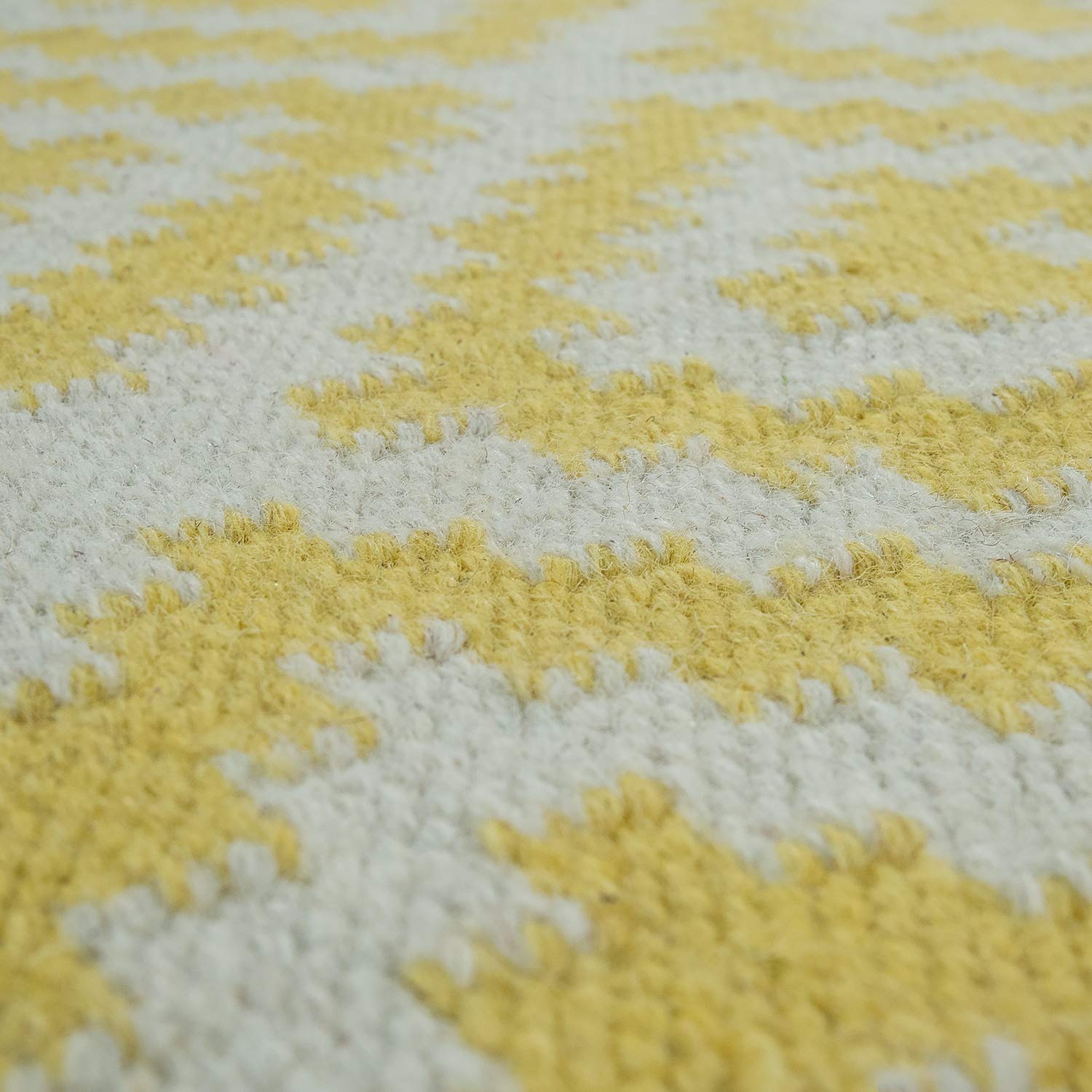 TT Home Tapis Moderne Motif Marocain Tissé Main Scandinave Losanges Franges Jaune Blanc, Dimension:160x230 cm