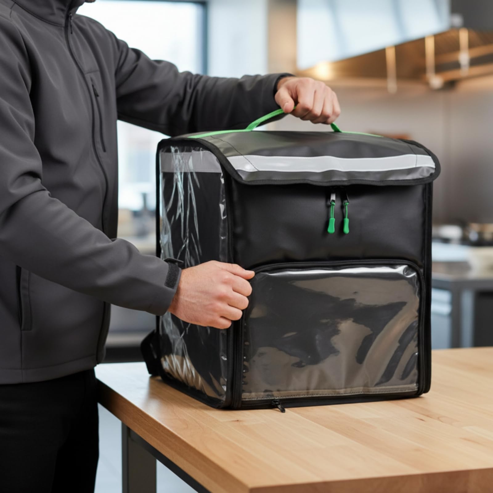 Mochila Térmica de Reparto PVC Mochila Térmica de Entrega Mantiene la Temperatura Transporte para Repartidores
